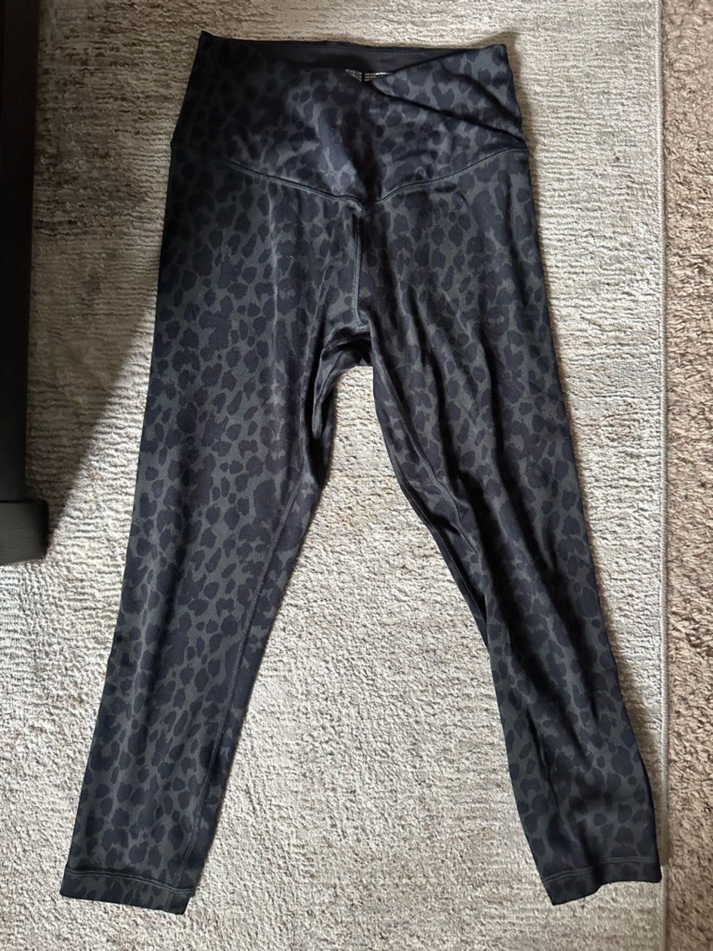 Victoria's Secret Black and Army Green Leopard-Print Leggings